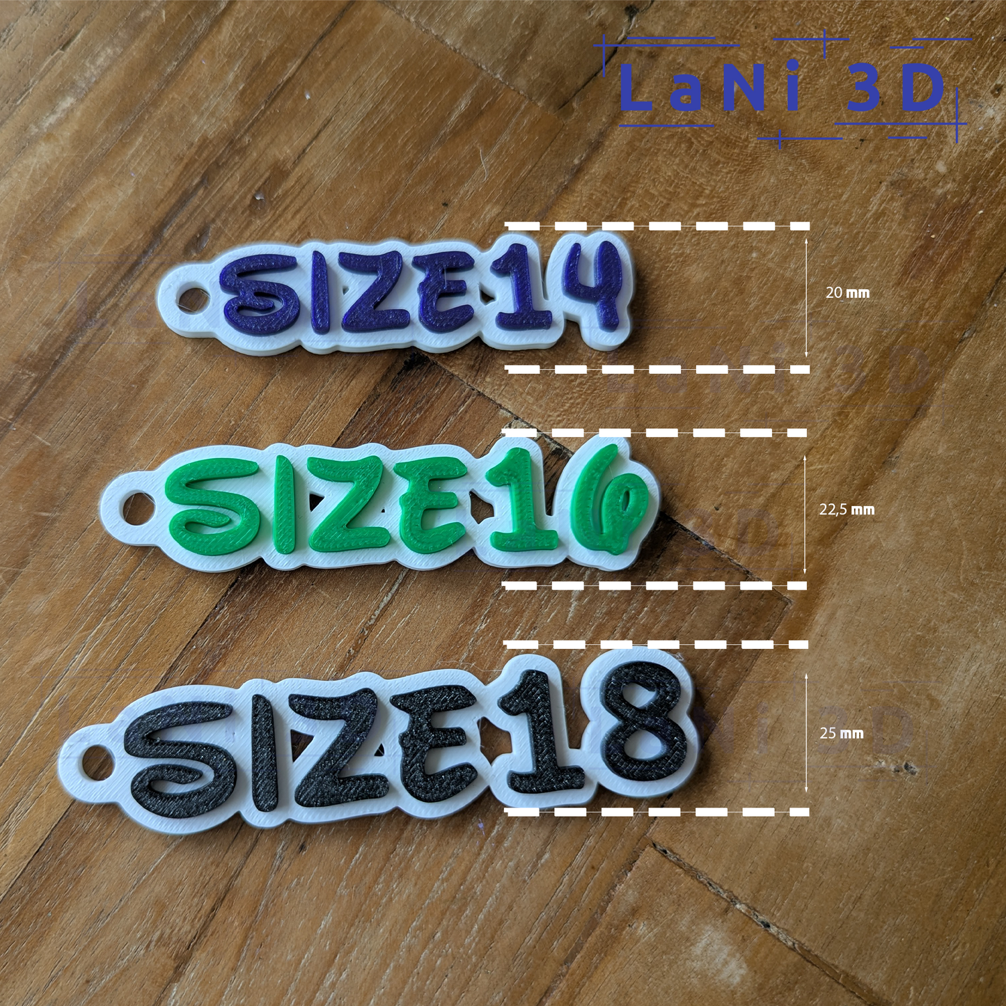 Gepersonaliseerde 3D-geprinte naamsleutelhanger - Waltograph UI