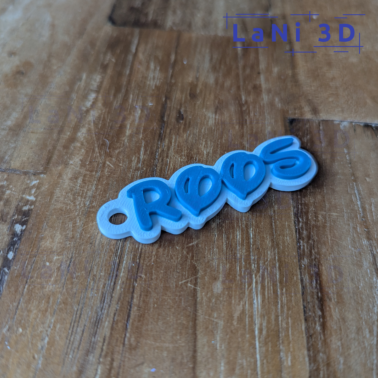 Gepersonaliseerde 3D-geprinte naamsleutelhanger - Waltograph UI