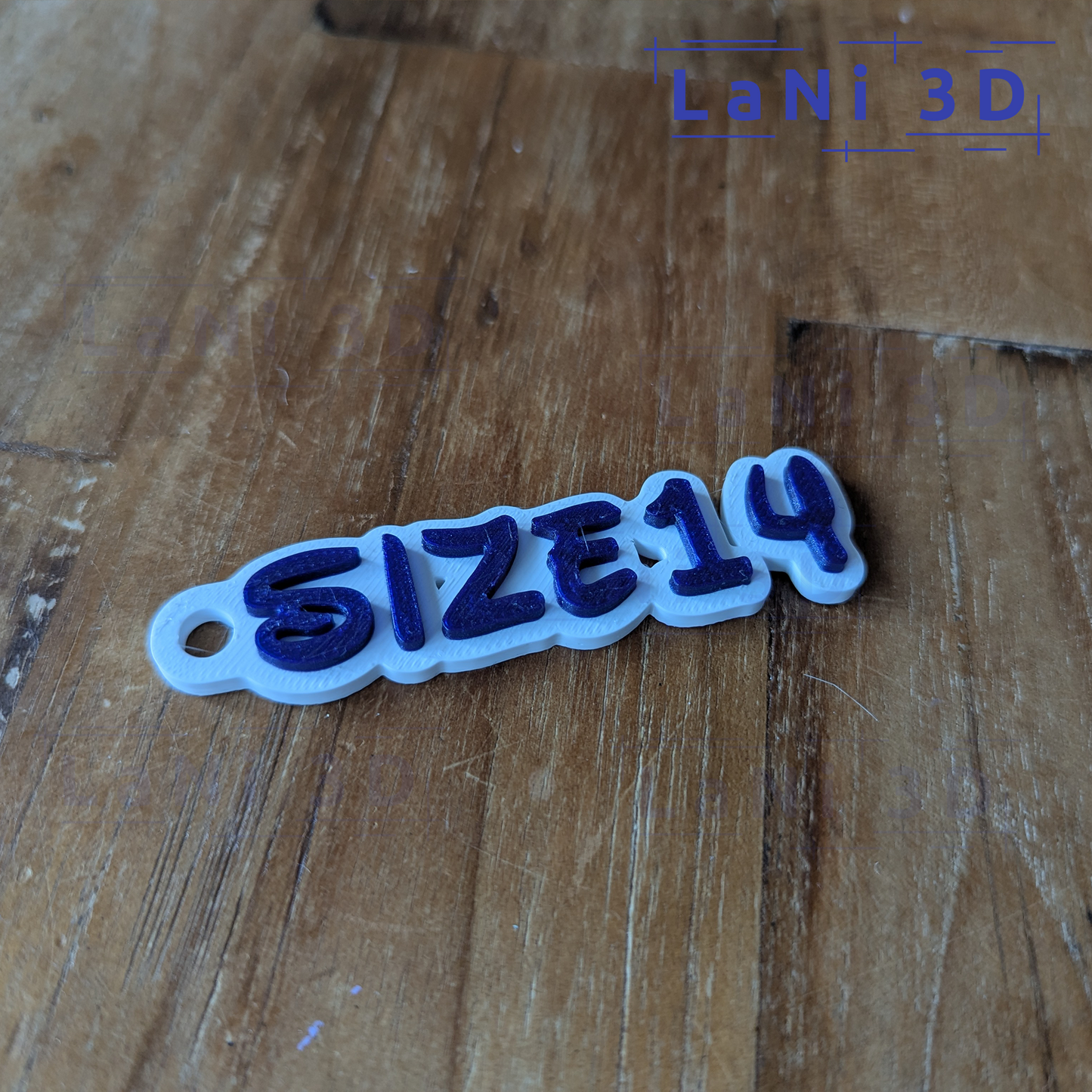 Gepersonaliseerde 3D-geprinte naamsleutelhanger - Waltograph UI