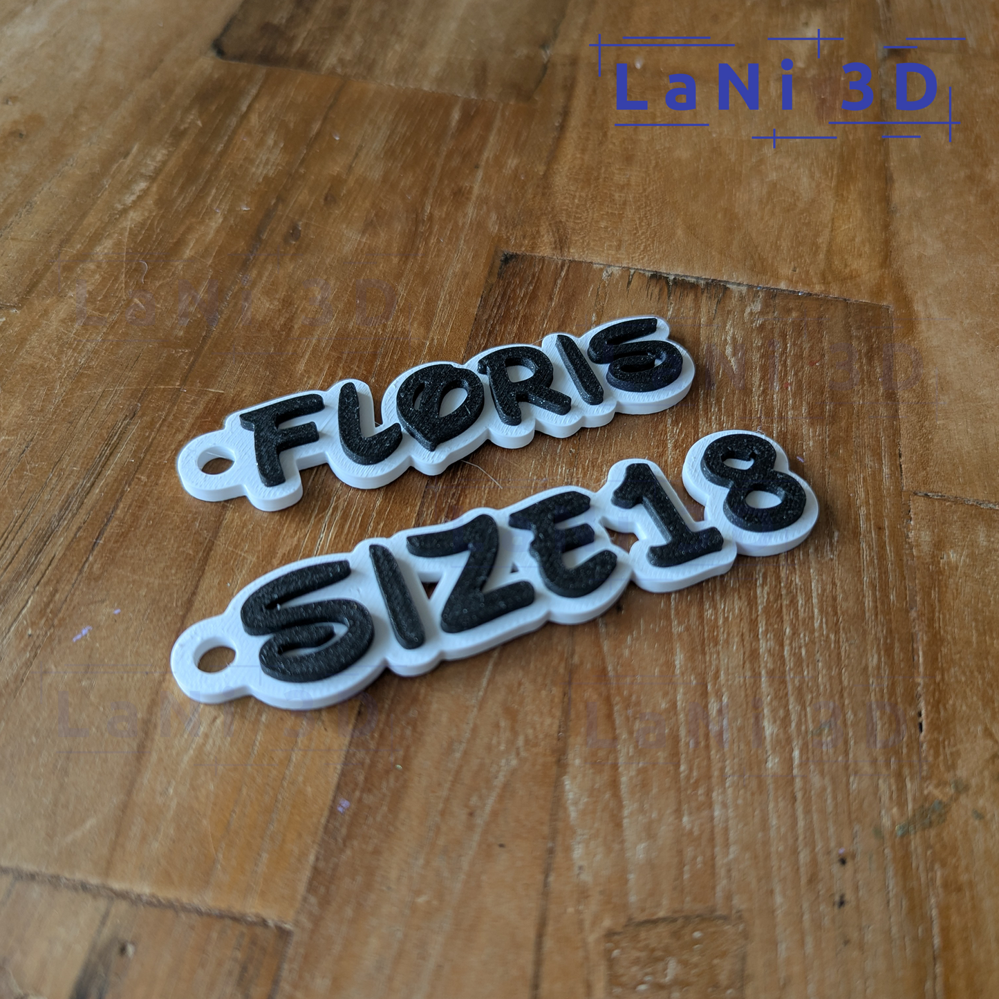 Gepersonaliseerde 3D-geprinte naamsleutelhanger - Waltograph UI