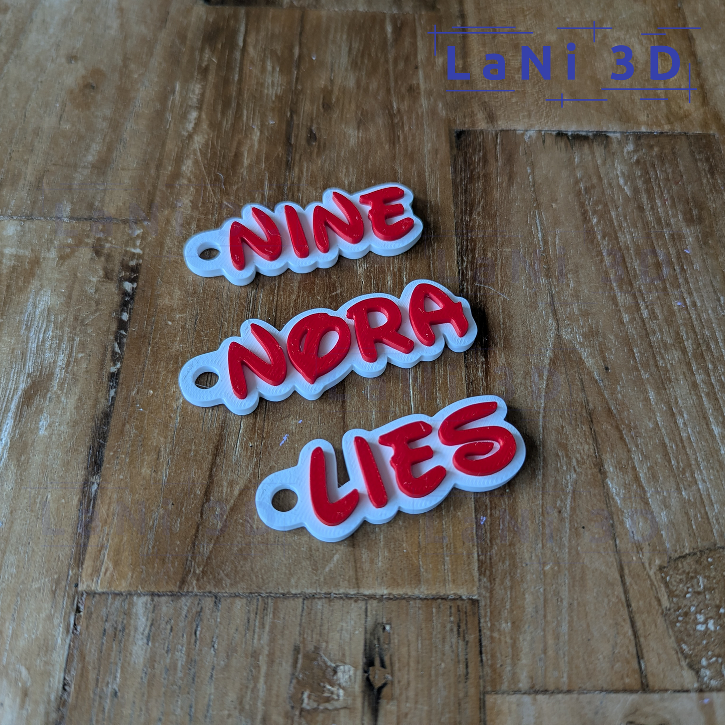 Gepersonaliseerde 3D-geprinte naamsleutelhanger - Waltograph UI