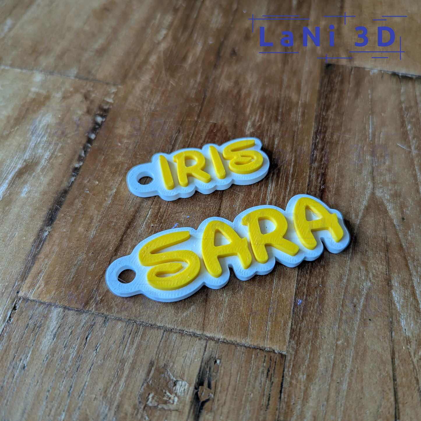 Gepersonaliseerde 3D-geprinte naamsleutelhanger - Waltograph UI