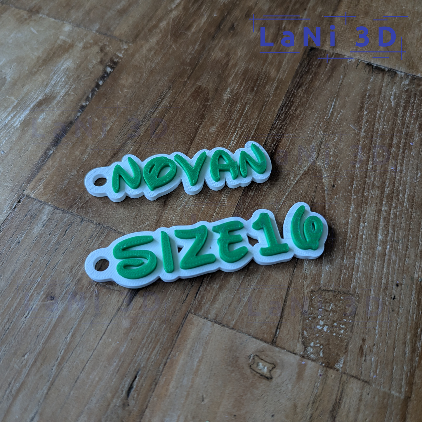 Gepersonaliseerde 3D-geprinte naamsleutelhanger - Waltograph UI