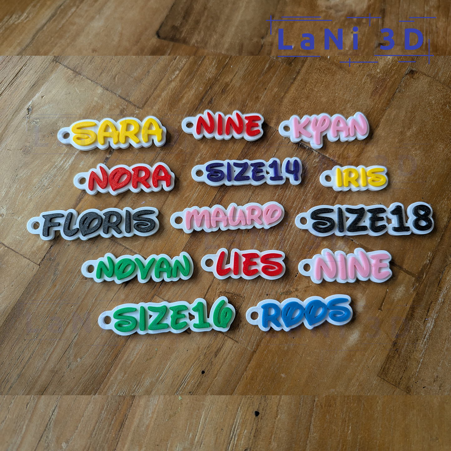 Gepersonaliseerde 3D-geprinte naamsleutelhanger - Waltograph UI